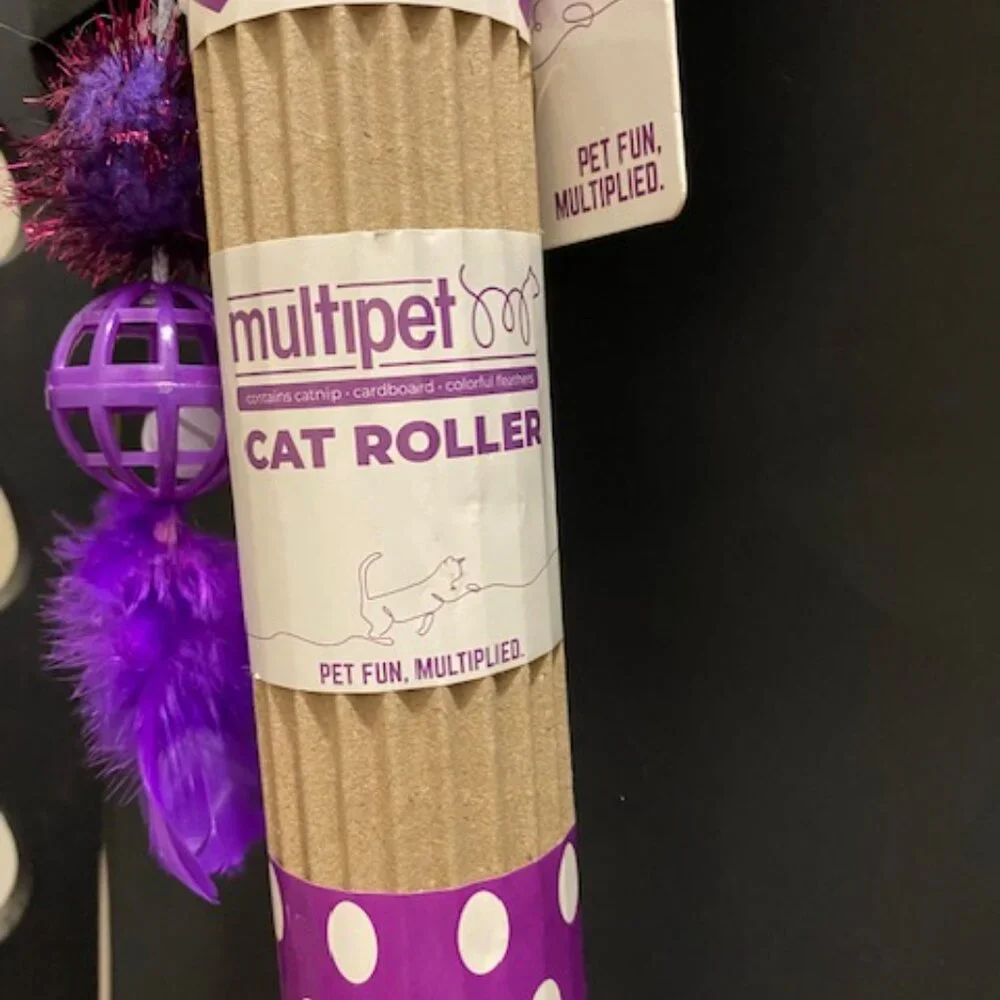 Multipet: Cat Roller (Purple) w/ a bell and a feather